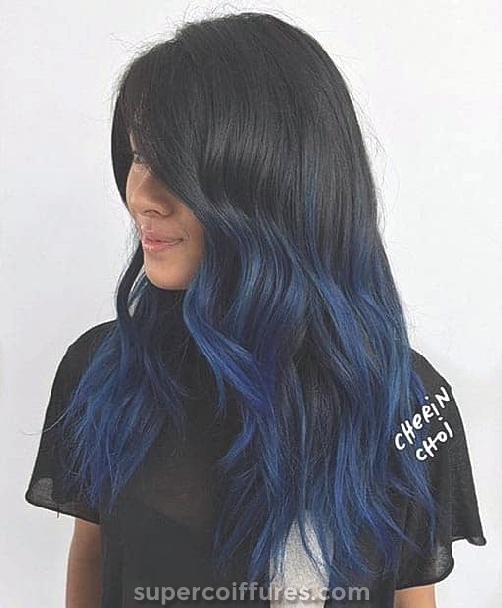 27 coiffures super cool bleu ombre