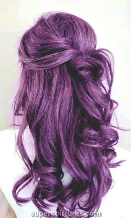 43 étonnants cheveux pourpres foncés, Balayage / Ombre / violet