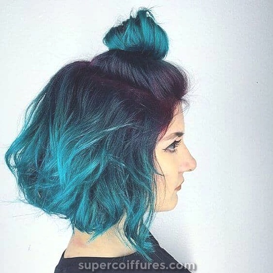 27 coiffures super cool bleu ombre